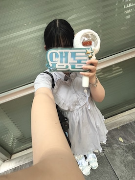 「アイテム（ワンピース/ドレス、ブルー系）」を使った、heika さん（レディース・161cm）の夏コーディネート
