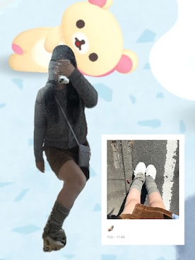 「アイテム（レッグウォーマー）」を使った、heika さん（レディース・161cm）の秋コーディネート