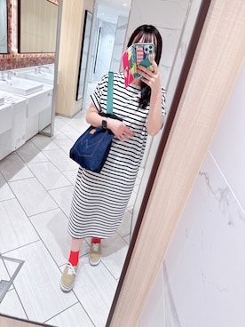 「VISION（ヴィジョン）のアイテム（シューズ）」を使った、sachi さん（レディース・162cm）の夏コーディネート