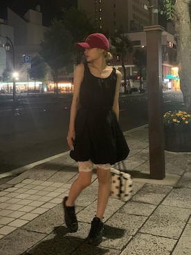 「キャップ女子」｜momoさん（レディース・154cm）の夏コーディネート