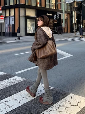 「hellam（へラム）のアイテム」を使った、momoさん（レディース・154cm）の冬コーディネート