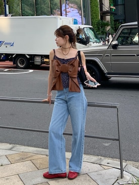 「TINA：JOJUN（ティーナジョジュン）のチャーム付き マルチネックレス TINA：JOJUN（ネックレス、シルバー系）」を使った、momoさん（レディース・156cm）の夏コーディネート