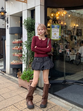 「no brand（ノーブランド）のアイテム」を使った、momoさん（レディース・154cm）の秋コーディネート