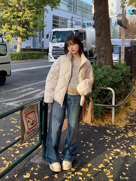 「STANDOIL（スタンドオイル）のアイテム」を使った、momoさん（レディース・154cm）の冬コーディネート