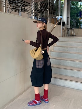 「アイテム（ソックス/靴下）」を使った、momoさん（レディース・154cm）の夏コーディネート