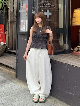 「SENEE（セニー）のアイテム」を使った、momoさん（レディース・156cm）の夏コーディネート