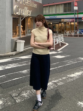 「NIKE（ナイキ）のナイキ トータル 90 ウィメンズシューズ / Nike Total 90 Women's Shoes IO2387-001 Black（スニーカー、ブラック系）」を使った、momoさん（レディース・156cm）の春コーディネート