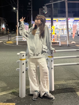 「アイテム（ポーチ）」を使った、momoさん（レディース・156cm）の春コーディネート