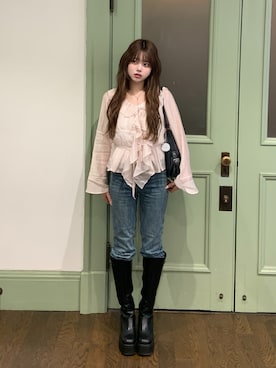 「Lace Ladies（レースレディース）のアイテム」を使った、momoさん（レディース・156cm）の春コーディネート