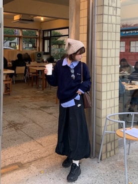 「miu miu（ミュウミュウ）のアイテム」を使った、momoさん（レディース・154cm）の秋コーディネート