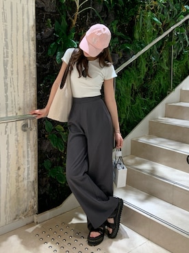 「MUCENT（ムセント）のアイテム」を使った、momoさん（レディース・156cm）の夏コーディネート
