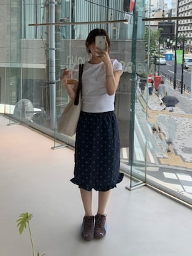 「PUMA(プーマ)のアイテム」を使った、momoさん(レディース・156cm)の夏コーディネート