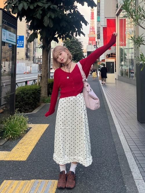 Dot Frill Midi-length Skirtドットフリルミモレスカート Dot Frill Midi-length Skirt / ドットフリルミモレスカート（スカート