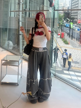 「crocs（クロックス）のアイテム」を使った、momoさん（レディース・156cm）の夏コーディネート