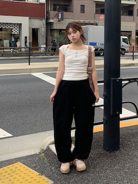 「CRANK（クランク）のアイテム」を使った、momoさん（レディース・156cm）の夏コーディネート