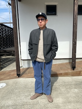 「MANUAL ALPHABET（マニュアル アルファベット）のアイテム（ジャケット/アウター）」を使った、だっちんさん（メンズ・173cm）の春コーディネート