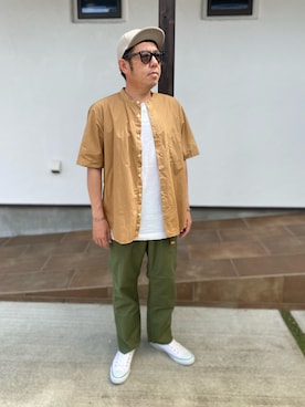 「NECESSARY or UNNECESSARY（ネセサリーオアアンネセサリー）のアイテム（パンツ）」を使った、だっちんさん（メンズ・173cm）の夏コーディネート