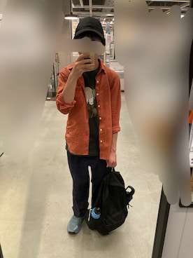 「アイテム（バックパック/リュック）」を使った、flさん（メンズ・159cm）の秋コーディネート