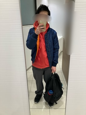 「アイテム（MA-1）」を使った、flさん（メンズ・159cm）の秋コーディネート