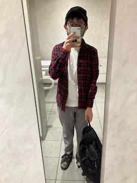 「クルーネックTシャツ」｜ ucさん（メンズ・159cm）の秋コーディネート