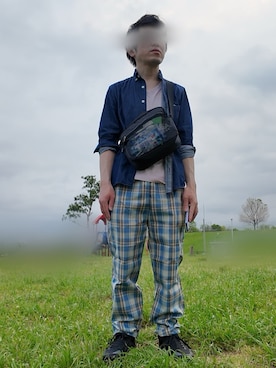 「Dickies（ディッキーズ）の▽WEB限定 Dickies/ディッキーズ メッシュショルダーバッグ（ショルダーバッグ、ブラック系）」を使った、FRさん（メンズ・159cm）の春コーディネート