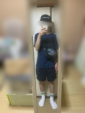 「アイテム（帽子）」を使った、 ucさん（メンズ・159cm）の夏コーディネート