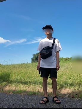 「アイテム（帽子）」を使った、flさん（メンズ・159cm）の夏コーディネート