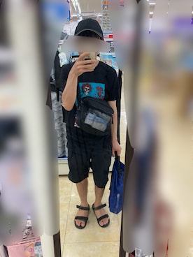 「アイテム（帽子）」を使った、flさん（メンズ・159cm）の夏コーディネート
