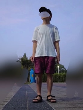 「アイテム（サンダル）」を使った、flさん（メンズ・159cm）の秋コーディネート