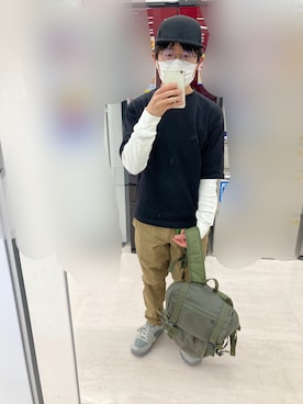 「Alpha Industries（アルファインダストリーズ）のアイテム（バッグ）」を使った、 ucさん（メンズ・159cm）の春コーディネート