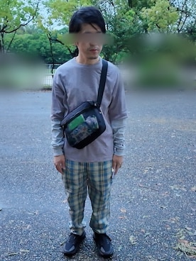 「Champion（チャンピオン）のアイテム（トップス）」を使った、flさん（メンズ・159cm）の春コーディネート