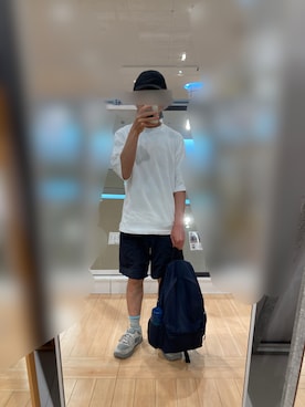 「H&M（エイチ・アンド・エム）のアイテム（キャップ）」を使った、 ucさん（メンズ・159cm）の夏コーディネート