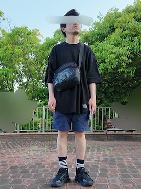 「Dickies（ディッキーズ）の▽WEB限定 Dickies/ディッキーズ メッシュショルダーバッグ（ショルダーバッグ、ブラック系）」を使った、FRさん（メンズ・159cm）の春コーディネート