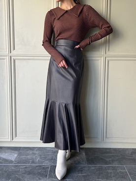 「JUNOAH（ジュノア）のアイテム」を使った、moi☺︎さん（レディース・154cm）の秋コーディネート