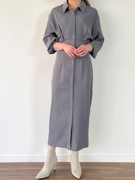 「junoah（ジュノア）のアイテム（ワンピース/ドレス）」を使った、moi☺︎さん（レディース・154cm）の春コーディネート