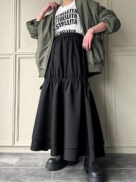 「JUNOAH（ジュノア）のアイテム（ジャケット/アウター）」を使った、moi☺︎さん（レディース・154cm）の冬コーディネート
