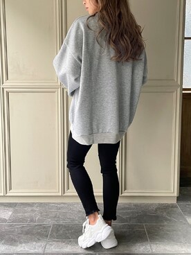 「junoah（ジュノア）のアイテム（スウェット）」を使った、moi☺︎さん（レディース・154cm）の秋コーディネート