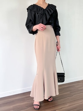 「junoah（ジュノア）のアイテム（トップス）」を使った、moi☺︎さん（レディース・154cm）の春コーディネート