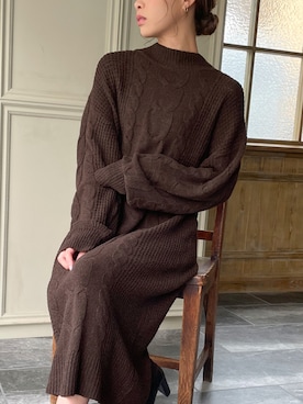 「junoah（ジュノア）のアイテム（ワンピース/ドレス）」を使った、moi☺︎さん（レディース・154cm）の秋コーディネート