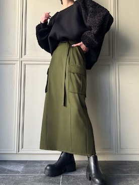 「JUNOAH（ジュノア）のアイテム」を使った、moi☺︎さん（レディース・154cm）の冬コーディネート