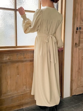 「junoah（ジュノア）のアイテム（ワンピース/ドレス）」を使った、moi☺︎さん（レディース・154cm）の冬コーディネート