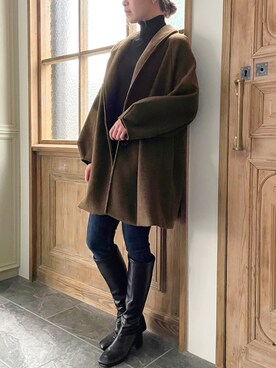 「JUNOAH（ジュノア）のアイテム（その他アウター）」を使った、moi☺︎さん（レディース・154cm）の秋コーディネート