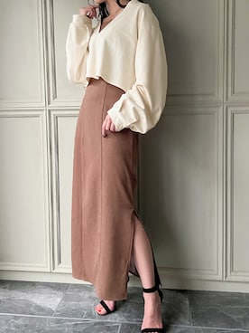 「JUNOAH（ジュノア）のアイテム」を使った、moi☺︎さん（レディース・154cm）の秋コーディネート