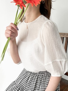 「JUNOAH（ジュノア）のアイテム」を使った、moi☺︎さん（レディース・154cm）の夏コーディネート