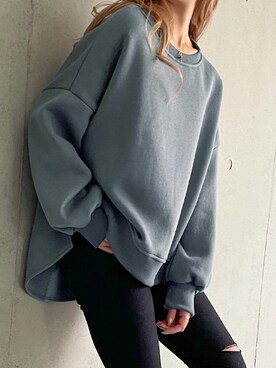 「junoah（ジュノア）のアイテム（スウェット）」を使った、moi☺︎さん（レディース・154cm）の秋コーディネート
