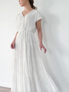 「junoah（ジュノア）のアイテム（ワンピース/ドレス）」を使った、moi☺︎さん（レディース・154cm）の夏コーディネート