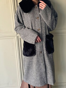 「JUNOAH（ジュノア）のアイテム（ジャケット/アウター）」を使った、moi☺︎さん（レディース・154cm）の冬コーディネート