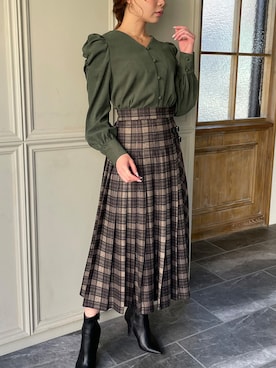 「junoah（ジュノア）のアイテム（トップス）」を使った、moi☺︎さん（レディース・154cm）の春コーディネート