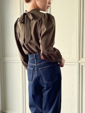 「junoah（ジュノア）のアイテム（トップス）」を使った、moi☺︎さん（レディース・154cm）の秋コーディネート