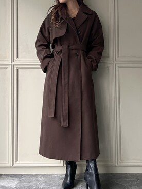 「JUNOAH（ジュノア）のアイテム（その他アウター）」を使った、moi☺︎さん（レディース・154cm）の冬コーディネート